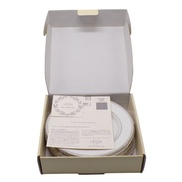 NEW Lenox Classics Collection Federal Platinum Seasonal Dessert Plates Set-4 8" - Picture 4 of 9